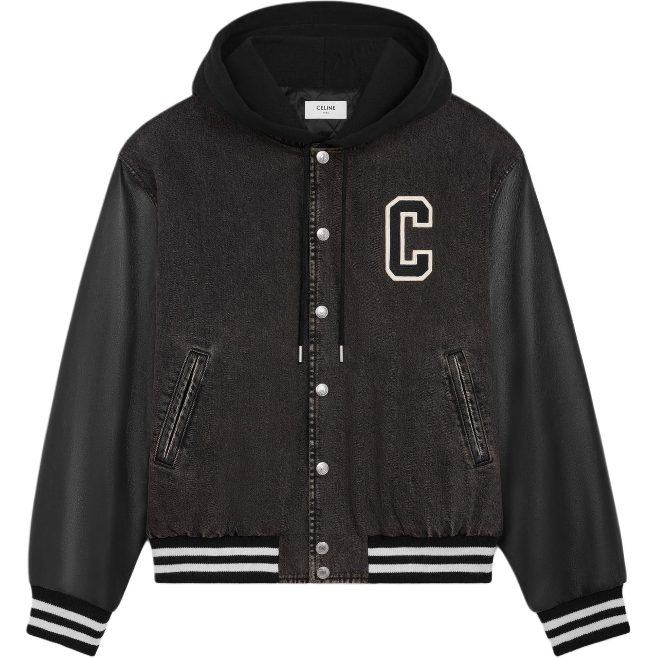 CELINE Loose CELINE Teddy Jacket In Charcoal Wash Denim