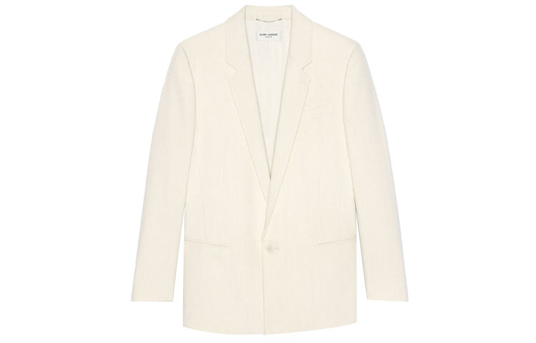 SAINT LAURENT Business Suits Men White Limestone