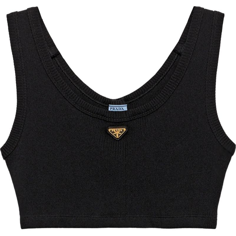 PRADA Triangle logo Tank Top