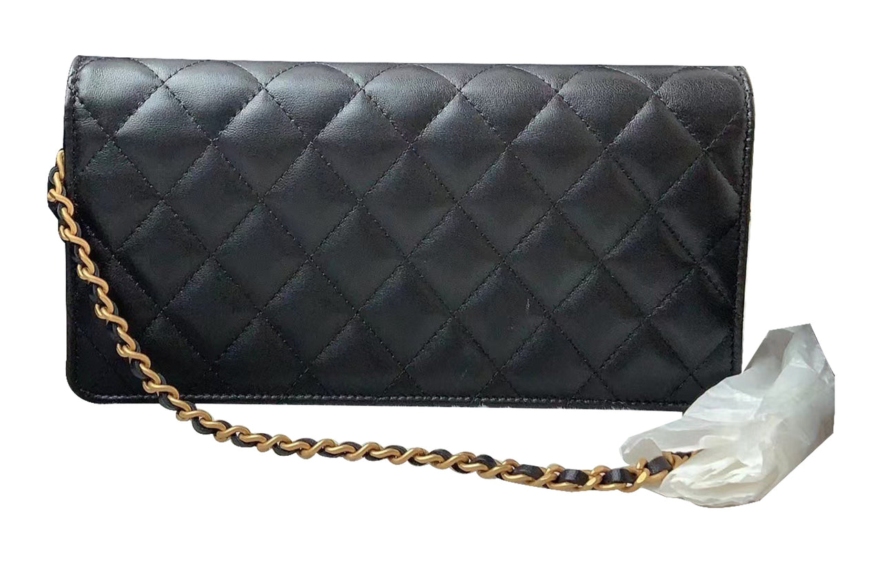 CHANEL Sheepskin Flap Bag Baguette Bag Envelope Bag Crossbody Bag Shoulder Bag Women's Black