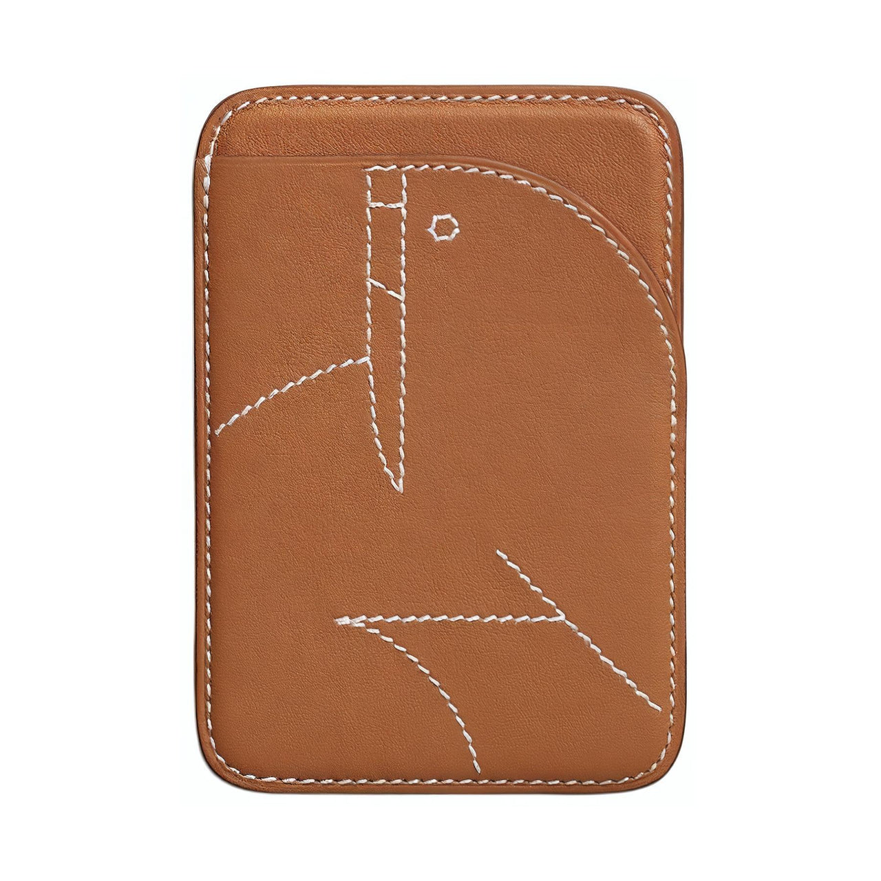 HERMES Magsafe Swift Leather Card Holder Unisex Gold