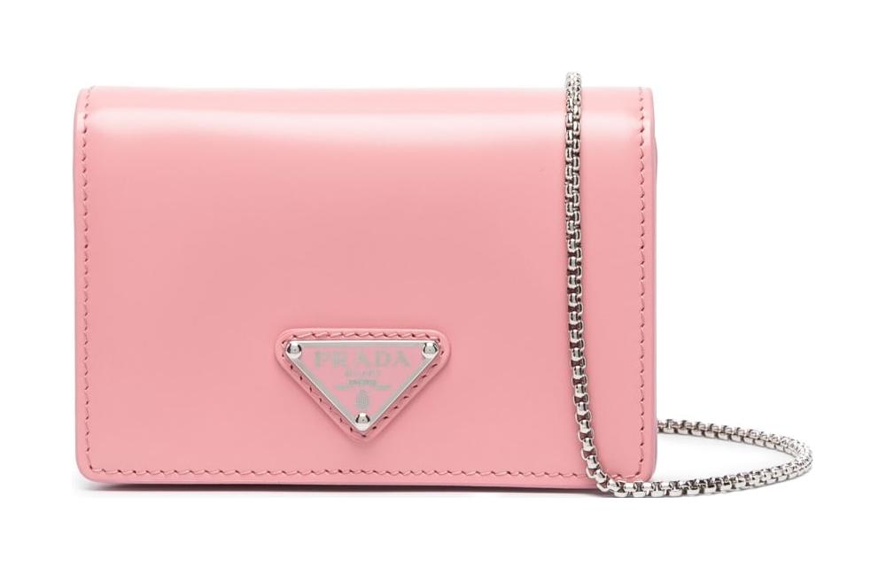 PRADA Calfskin Shoulder Bag Crossbody Bag Wallet Regular Women's Pink