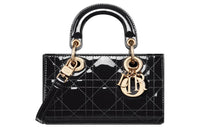 DIOR Lady D-JOY Patent Leather Cowhide Dior Bag Shoulder Bag Crossbody Bag Handbag Extra Mini Women's Black