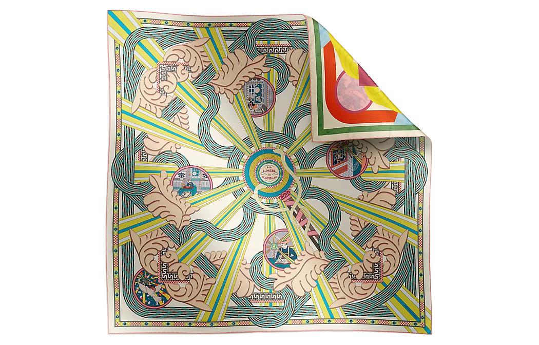 HERMES Silk Scarves Women's Green