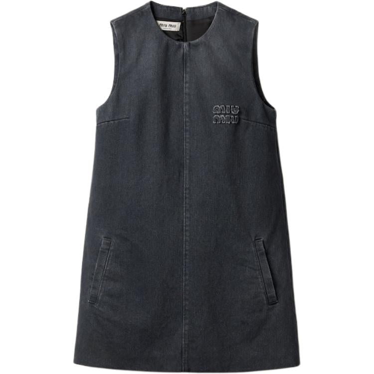 MIU MIU SS24 Sleeveless Dress Women's Gray