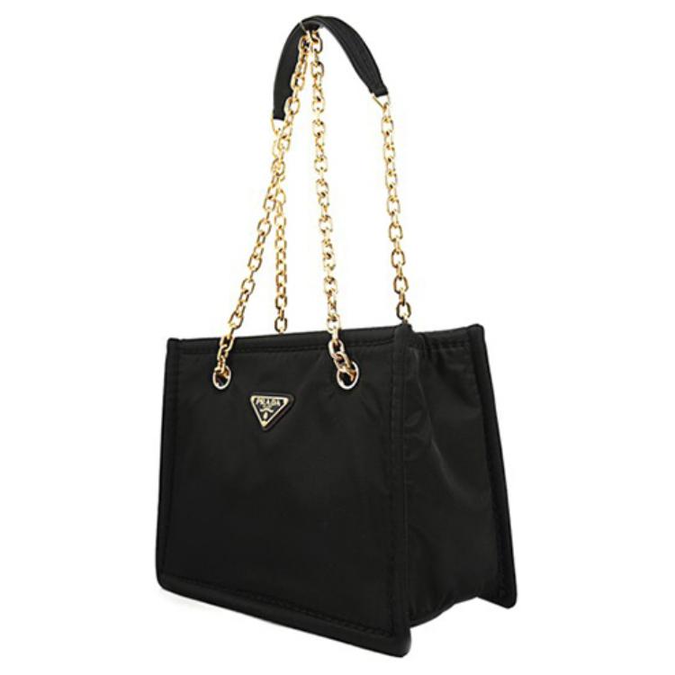 PRADA Fabric Shoulder Bag Women's Black