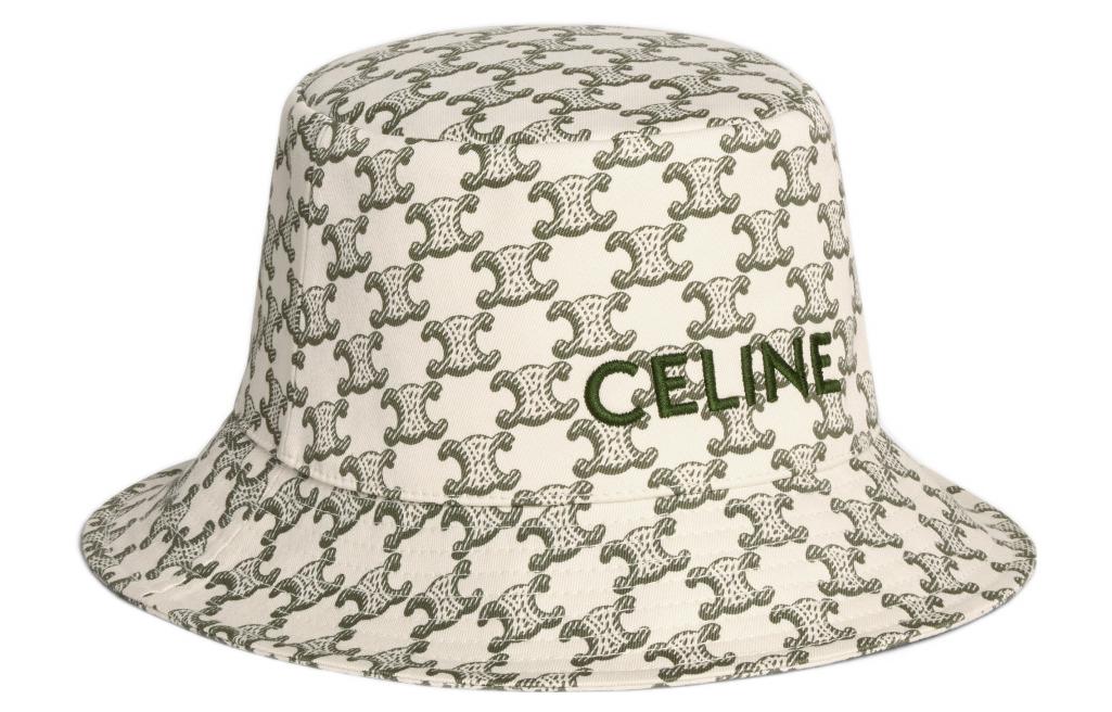 CELINE Bucket Hats Unisex Milk White/Green