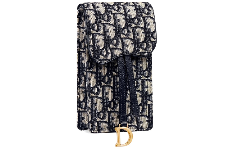 DIOR Saddle Fabric Saddle Bag, Cell Phone Pouch, Crossbody Bag, Shoulder Bag, Clutch Regular Women's Black/Beige