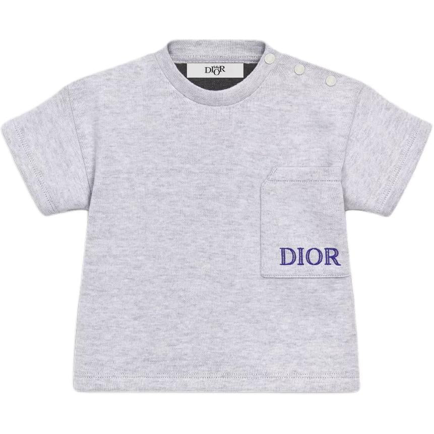 DIOR T Shirt SS25 Light Gray Infant And Toddler