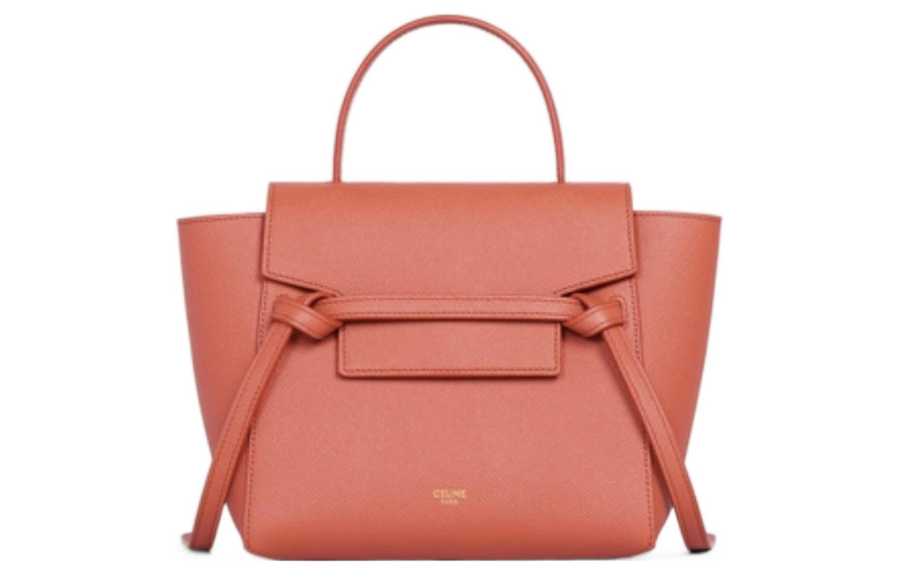 CELINE Grain Calfskin Catfish Bag, Handbag, Shoulder Bag, Crossbody Bag, Fanny Pack Extra Mini Women's Orange