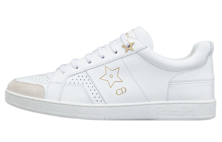 DIOR Star Platform Shoes Low Top Stylish Skateboarding Shoes Women's White