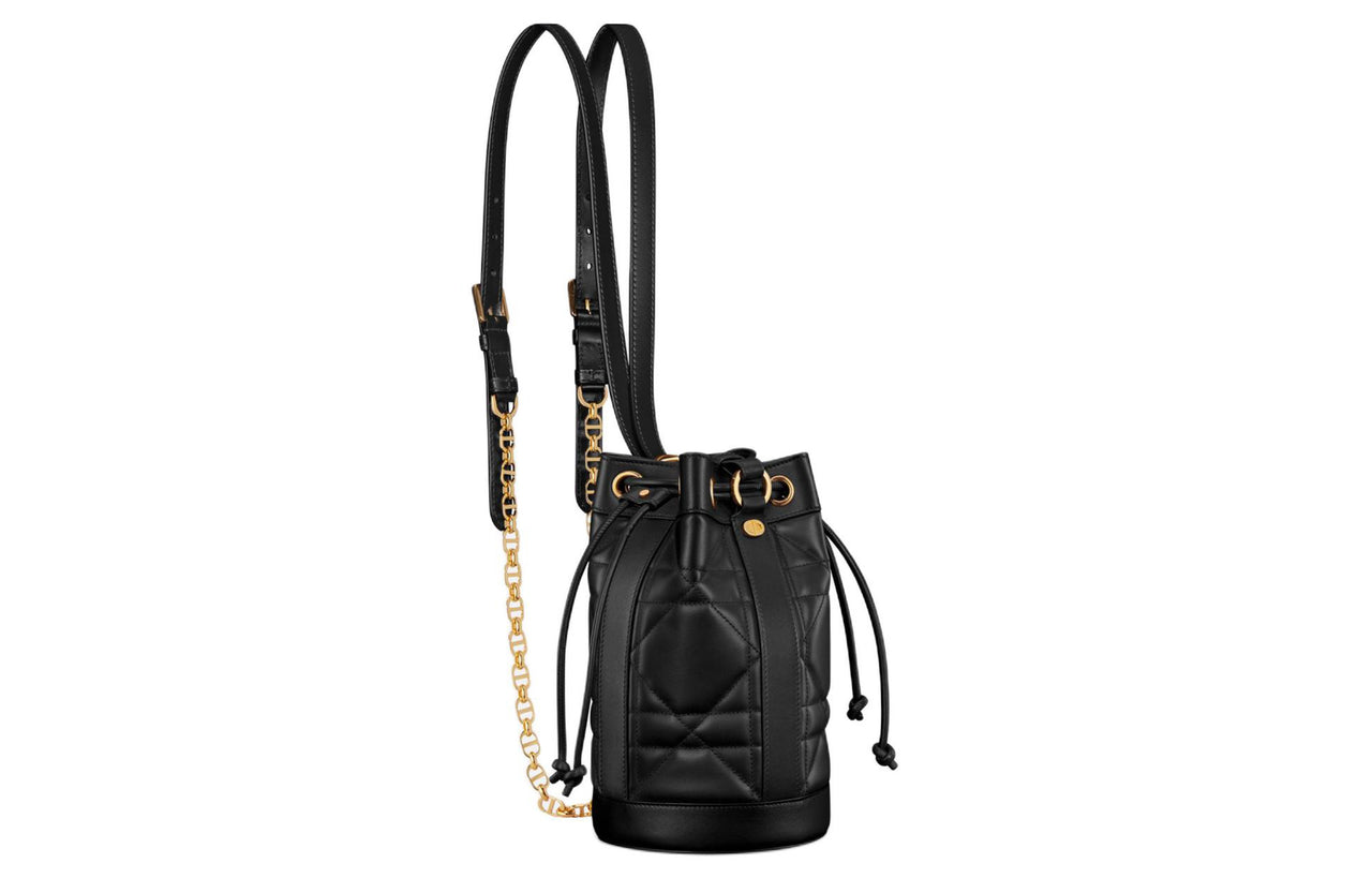 DIOR Cow Leather Backpack Small Size Women's Black