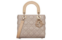 DIOR Lady Dior Sheepskin Shoulder Bag Crossbody Bag Handbag Small Size Women's Cookie & Beige Brown