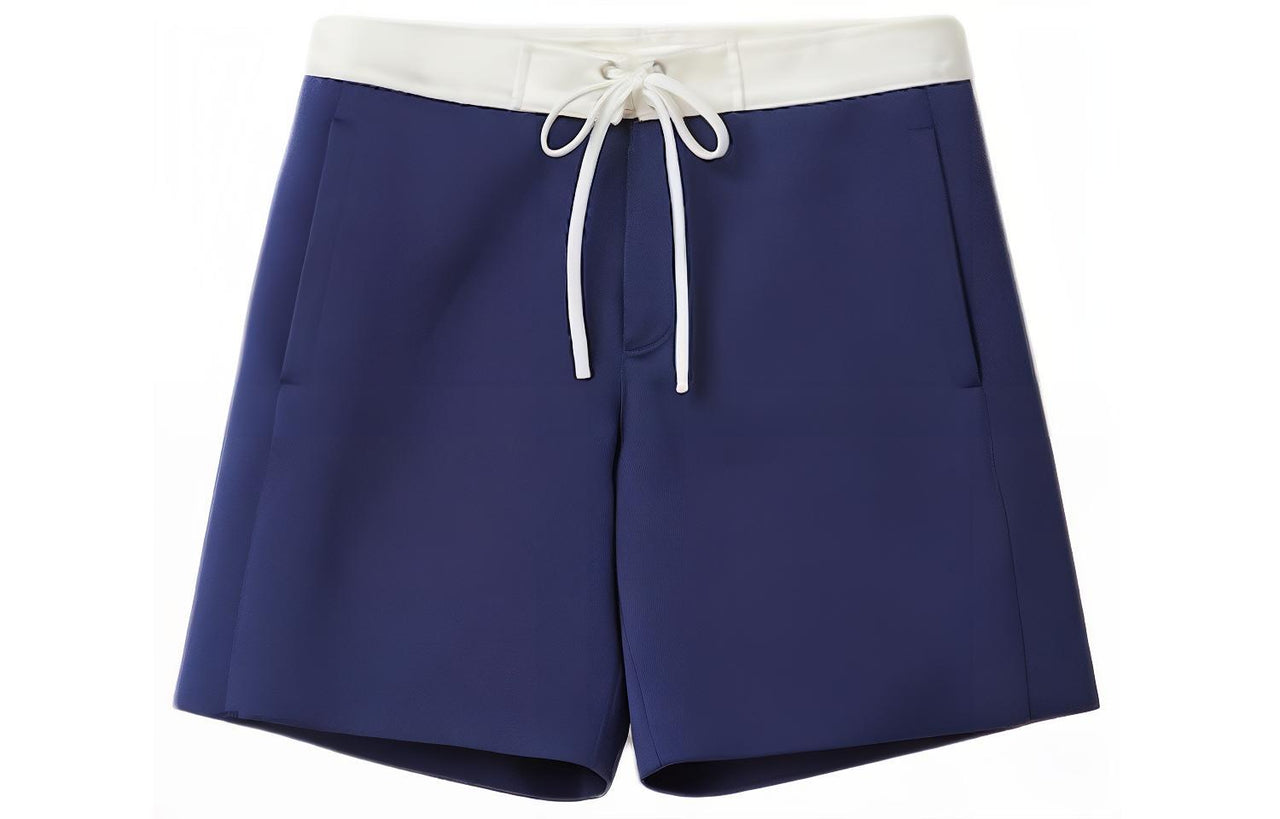 MIU MIU Contrasting Waistband Drawstring Satin Shorts