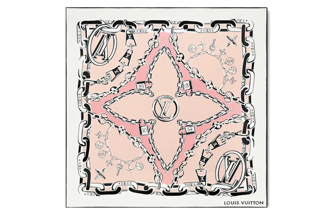 LOUIS VUITTON Silk Scarves Women's Pink