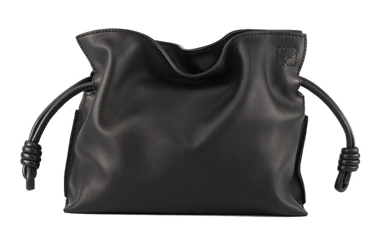 LOEWE Flamenco Lambskin Clutches Shoulder Bags Women's Black