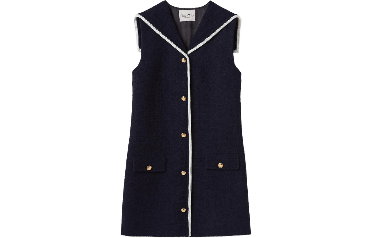 MIU MIU SS24 Sleeveless Dress Women's Navy