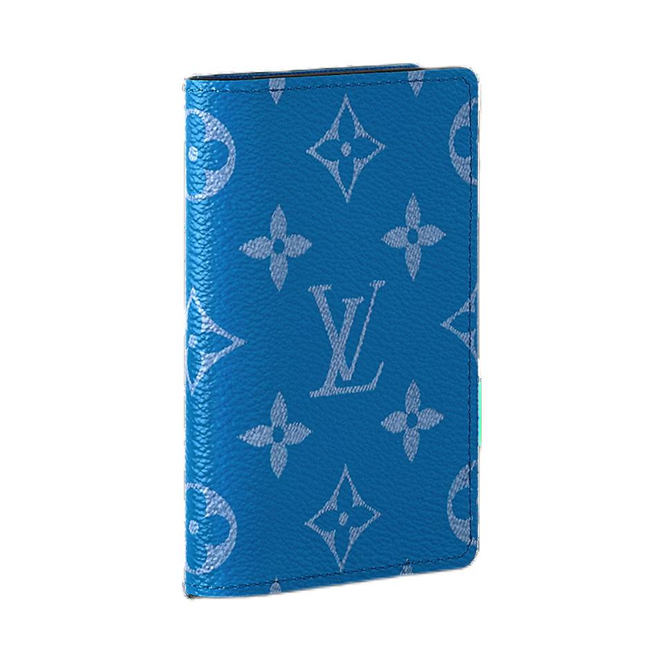 LOUIS VUITTON Leather Wallet Men's Blue