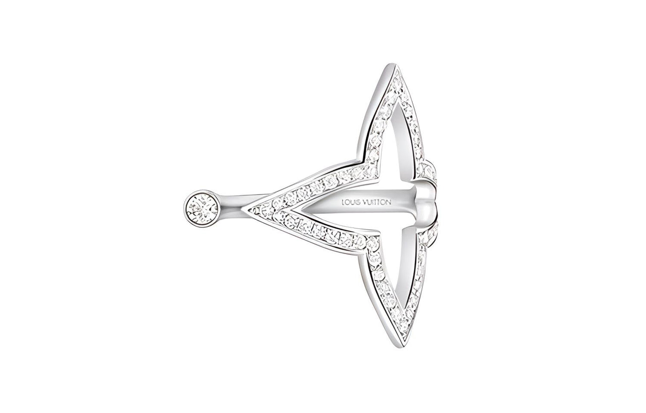 LOUIS VUITTON Ombre Blossom Open Ring White Gold And Diamonds