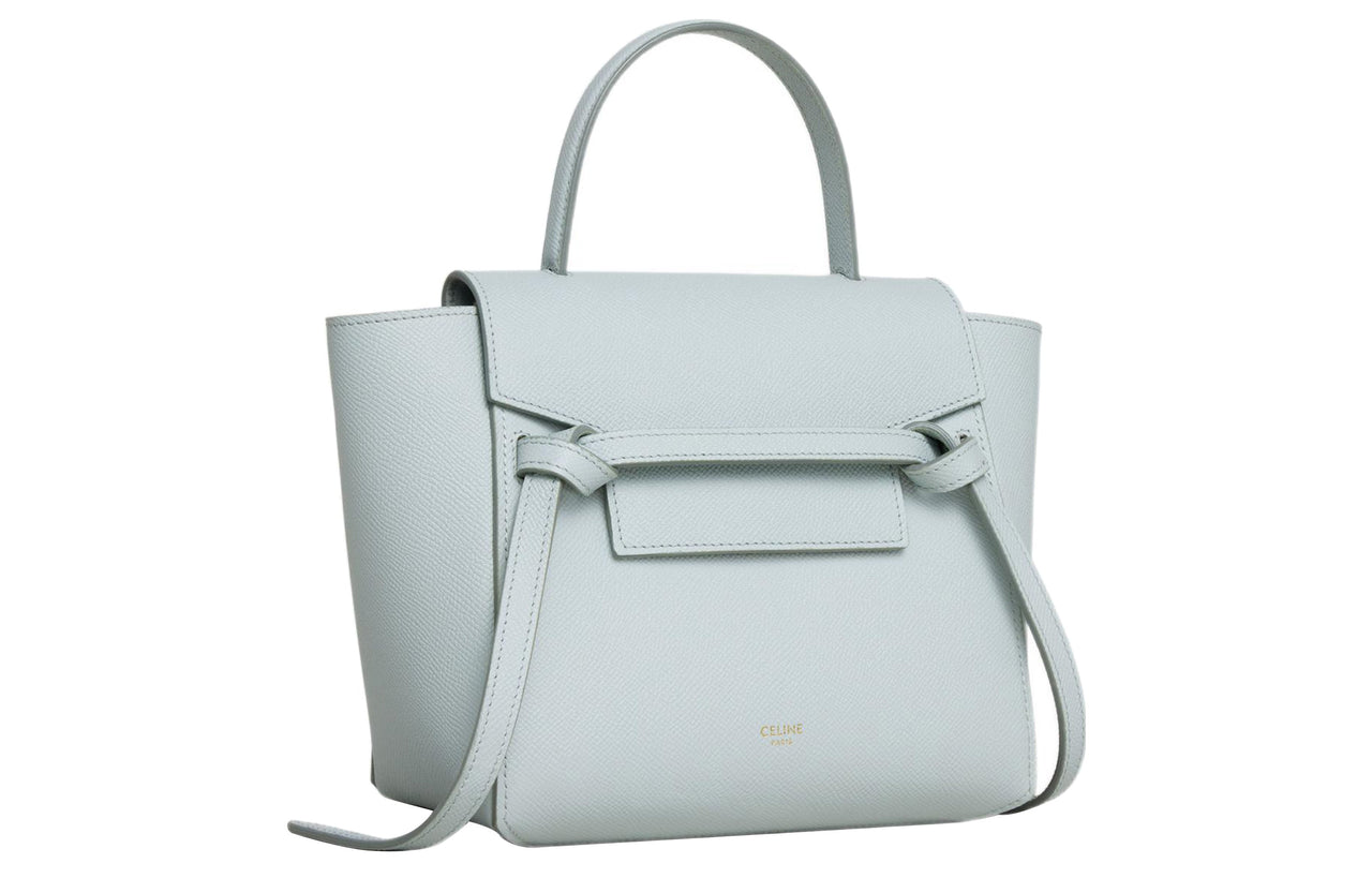 CELINE Grained Calfskin Catfish Bag Handbag Shoulder Bag Crossbody Bag Fanny Pack Women's Light Blue