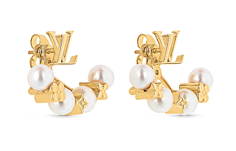LOUIS VUITTON Minigram Pearls Earrings