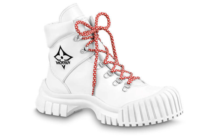LOUIS VUITTON Lv Ruby Flat Ranger Ankle Boots 'White' Women's