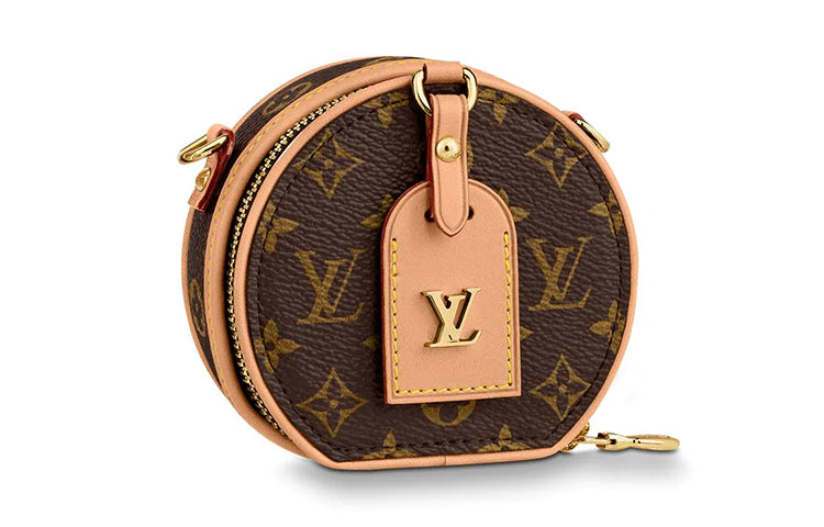 LOUIS VUITTON Petite Boite Chapeau Canvas With Leather Trim Round Bag Portable Crossbody Bag Shoulder Bag Women's Brown