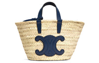 CELINE Triomphe Cow Leather Tote Bag, Shopping Bag, Shoulder Bag, Crossbody Bag, Handbag Women's Marine Blue