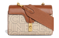 CELINE Fabric With Calfskin Shoulder Bag Crossbody Bag Women's Natural/Tan