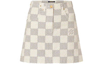 LOUIS VUITTON Damier Azur Denim A-line Mini Skirt