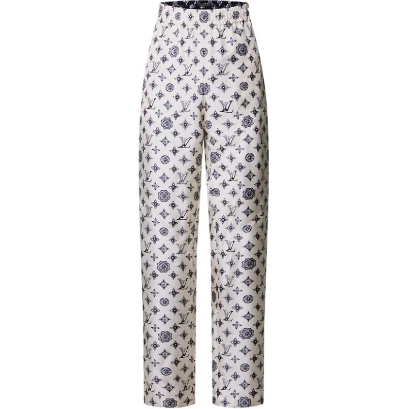 LOUIS VUITTON Monogram Silk Jogging Pants