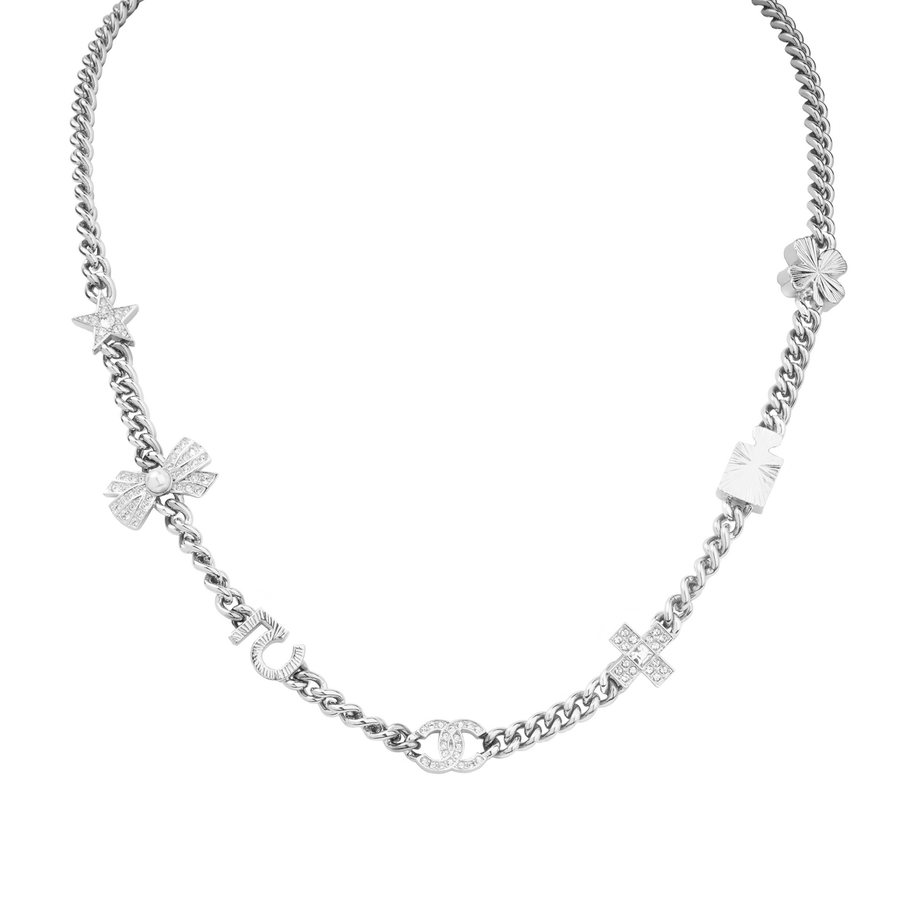 CHANEL Necklaces Women's Silver