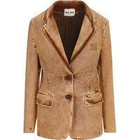 MIU MIU SS23 Denim Jacket Women's Cognac