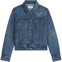 CELINE Trucker Jacket In Dark Union Wash Denim
