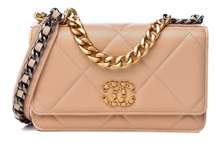 CHANEL 19BagWOC Sheepskin Handbag Shoulder Bag Backpack Crossbody Bag Women's Shrimp Pink