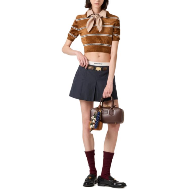 MIU MIU SS25 Polo Shirt Women's Tobacco