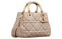 DIOR Calfskin Daisie Bag Shoulder Bag Crossbody Bag Handbag Small Size Women's Beige
