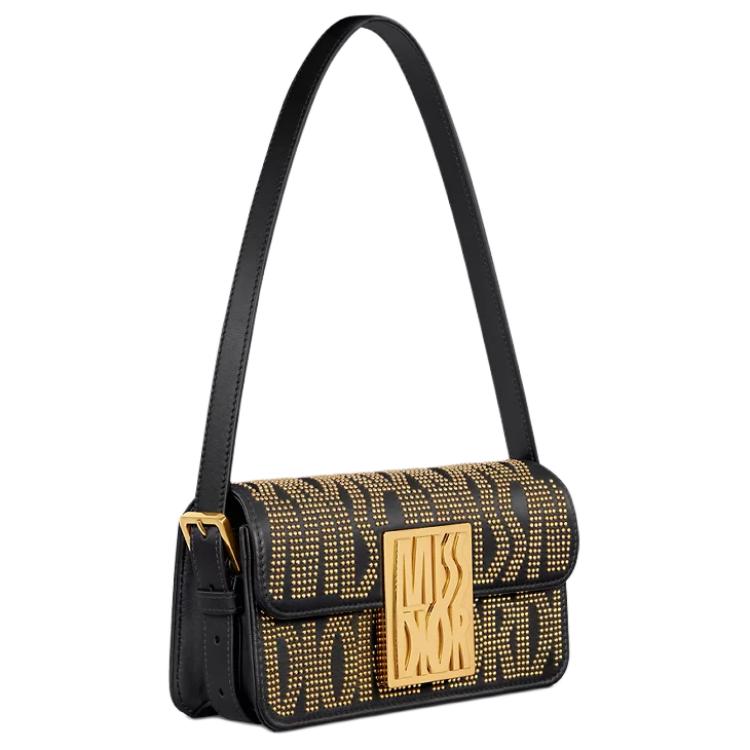 DIOR Calfskin Handbag, Shoulder Bag Women's Black