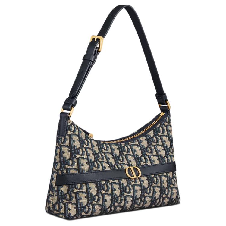 DIOR 30 Montaigne Cigale Mini Hobo Shoulder Bag Women's Blue