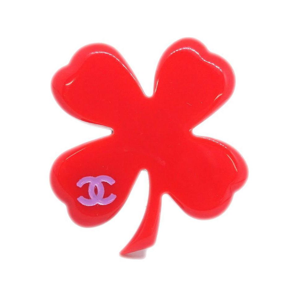 CHANEL 2004 Clover Cc Brooch Pin