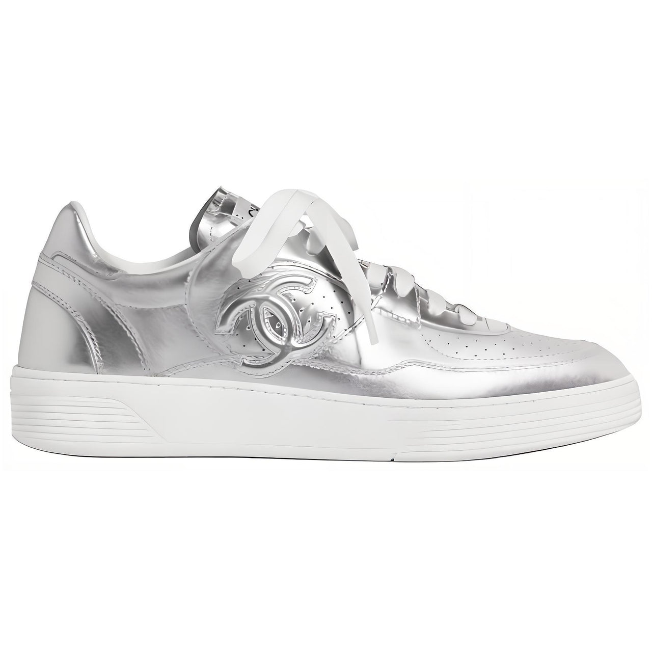CHANEL Skateboard Shoes Women's Silver