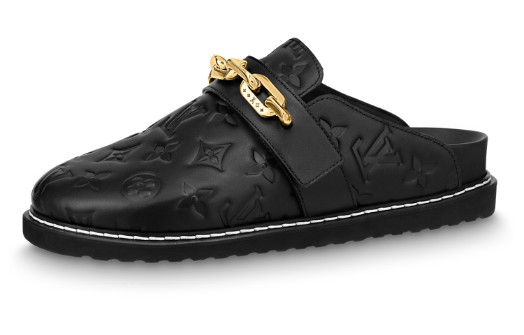 LOUIS VUITTON Cosy Comfort Quick Dry Closed Toe Slippers Women's Black