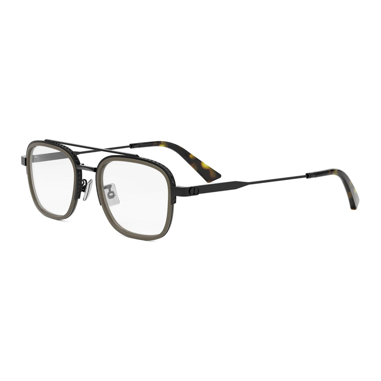 DIOR Metal Square Eyeglass Frames Unisex Brown