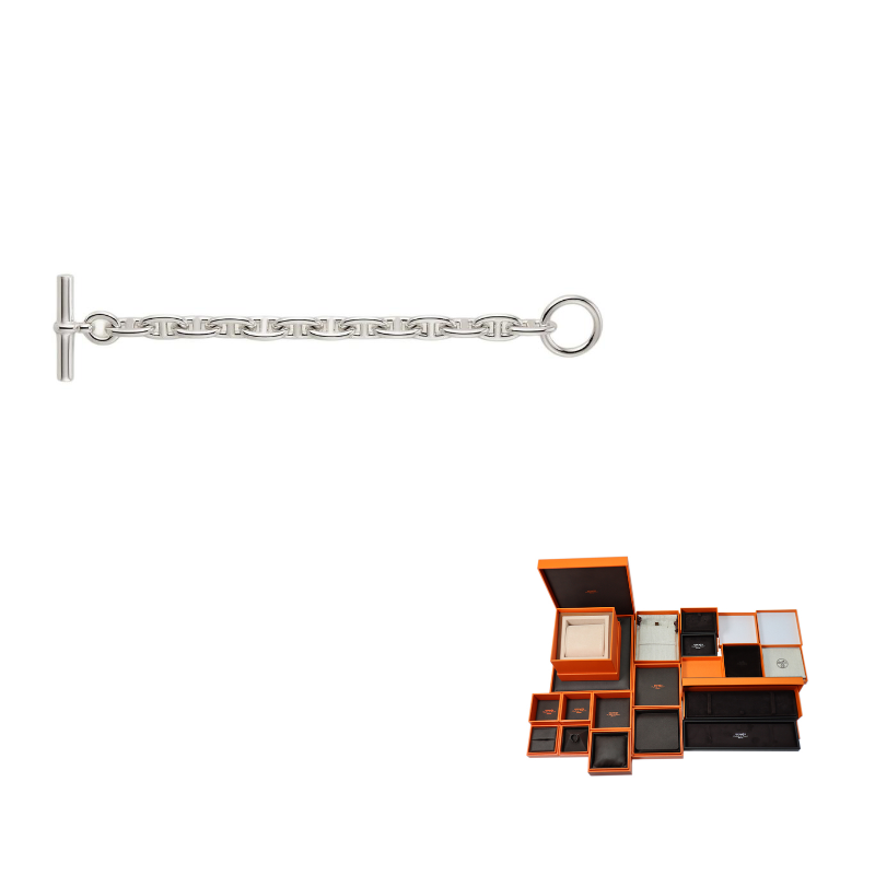 HERMES 925 Sterling Silver Bracelets Unisex Silver