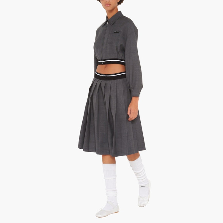 MIU MIU FW22 Cropped Coats Women's Gray