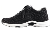 CHANEL Suede Trainer Printed Cc Black Women's