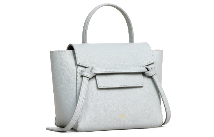 CELINE Grained Calfskin Catfish Bag Handbag One Shoulder Handbag Crossbody Bag Women's Candy Color Mineral Blue