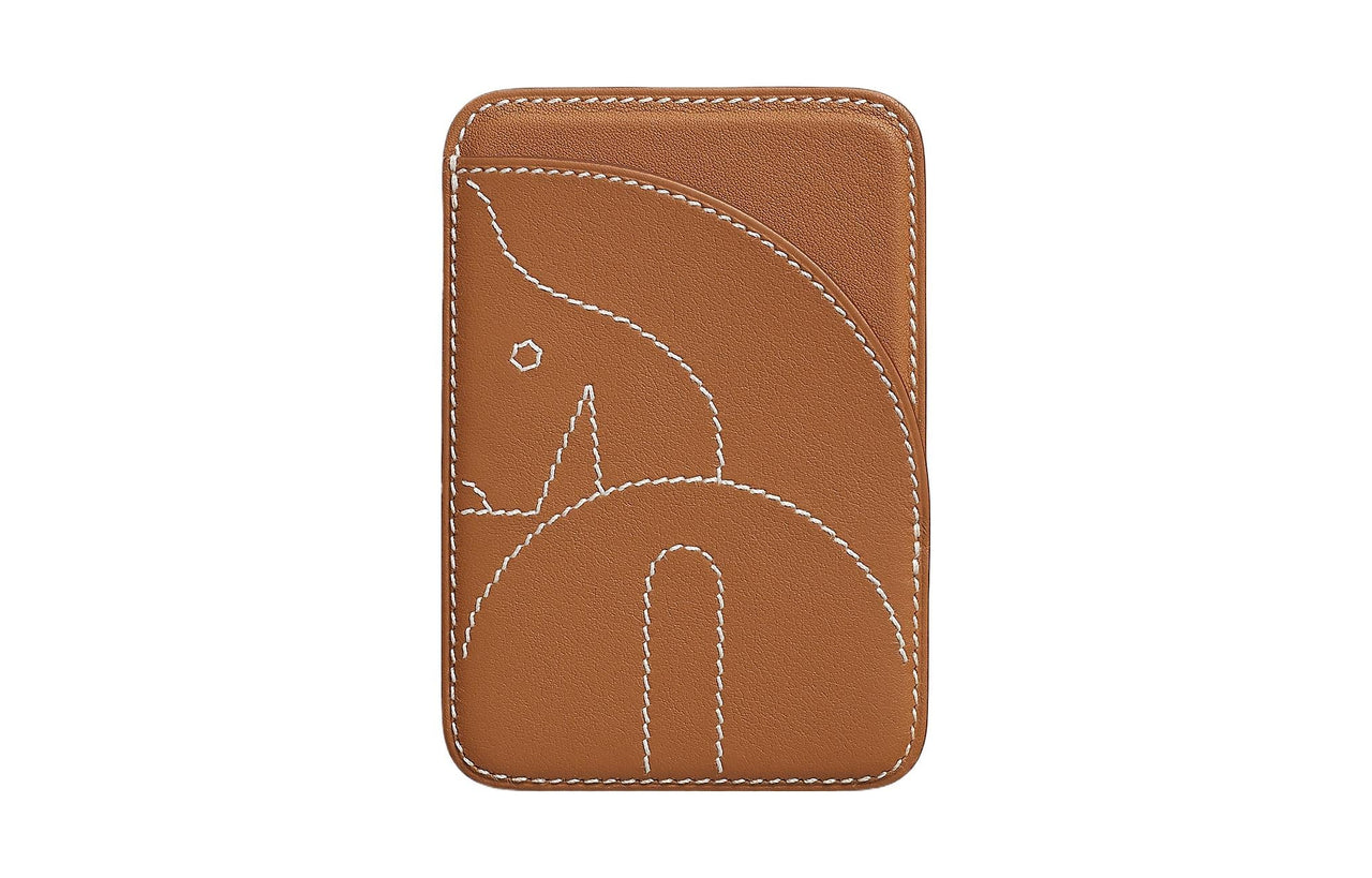 HERMES Magsafe Swift Leather Card Holder Men's Brown