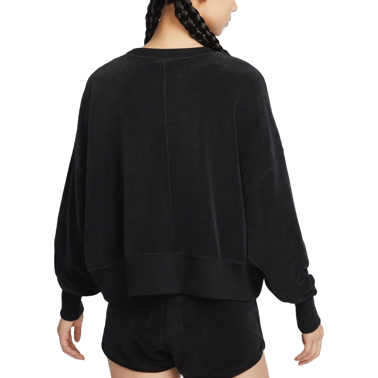 (WMNS) Nike Court Heritage Over-Oversized Crewneck Graphic Tennis Sweatshirt Asia Sizing 'Black' FQ2243-010