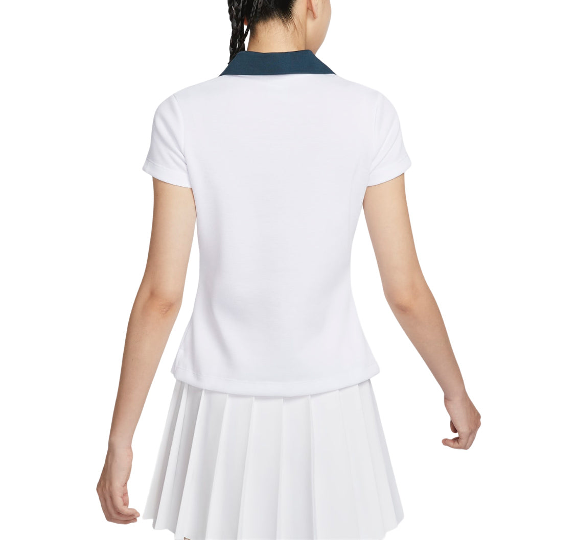 (WMNS) Nike Women by YOON Short Sleeve Polo Shirt Asia Sizing 'White Armory Navy' FZ0277-100